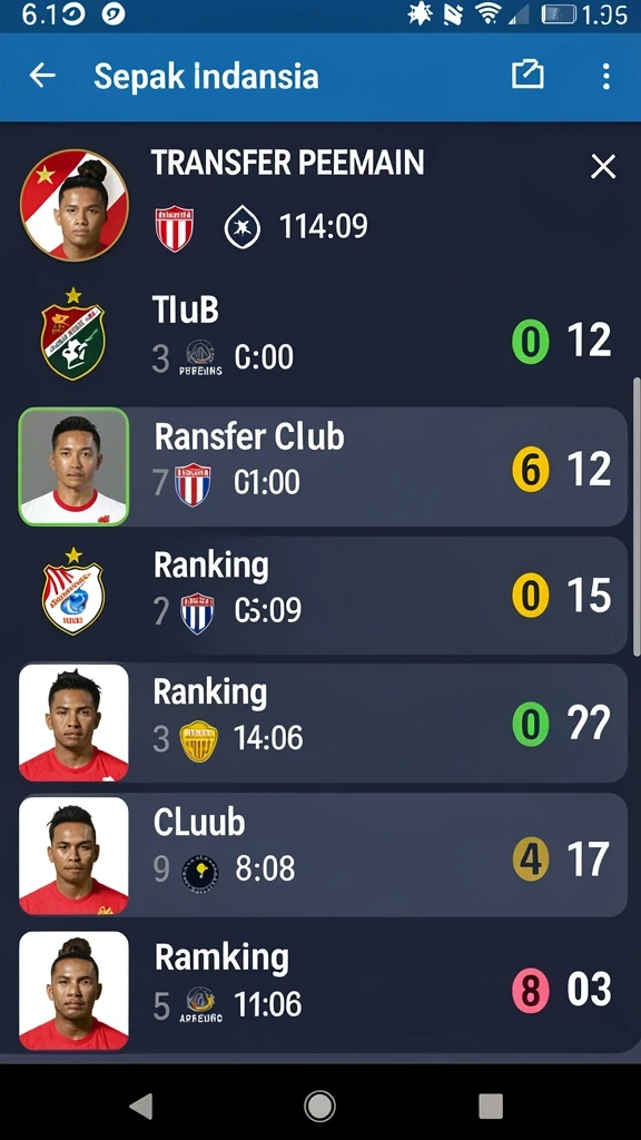 11bola - Tampilan antarmuka permainan yang intuitif dan menarik.